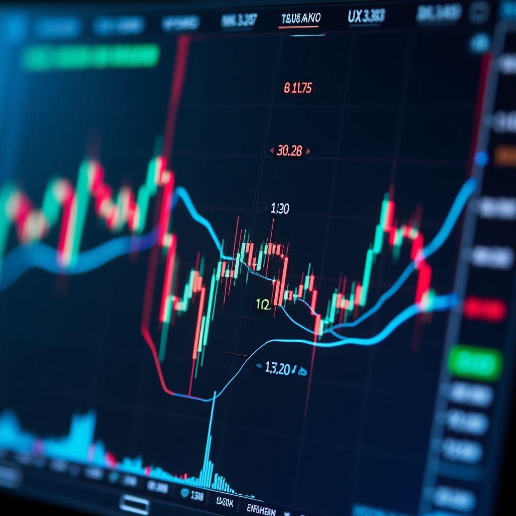 Gráfico de mercado en una pantalla